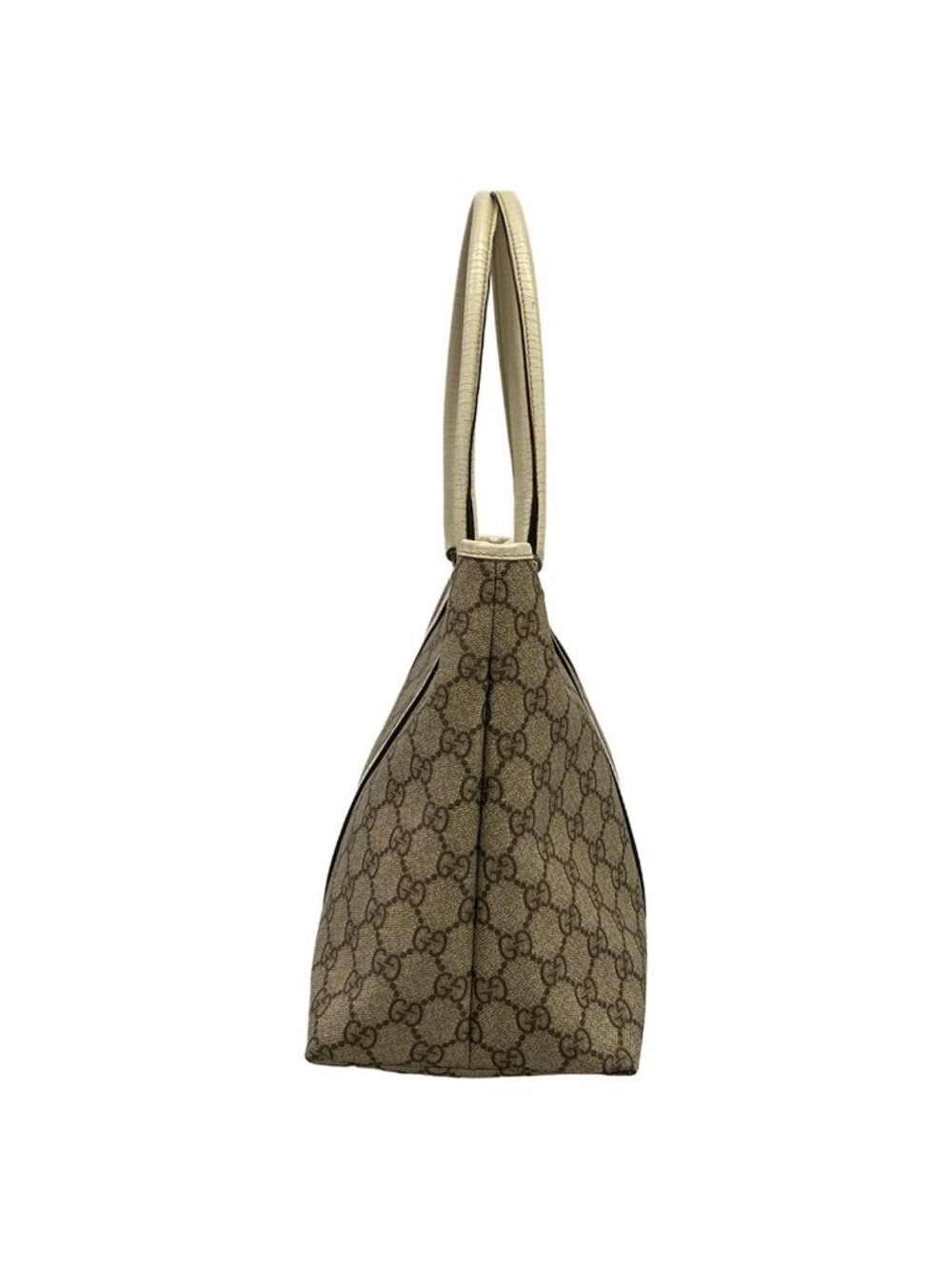 Gucci Tote GG Plus Supreme Gray Beige Ivory Leather - Picture 4 of 13